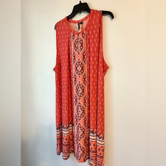 Women’s‎ 2X new directions curvy Sleeveless Red Patterned Dress. NWOT - Picture 9 of 9